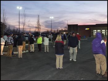 Dusk settles in around Walmart in Thomaston Nov. 15 as the store remains closed. Thomaston Police Chief Kevin Haj said the building was turned back over to management just after 5 p.m., and that the store was working to open later this evening. (Photo by Chris Wolf)