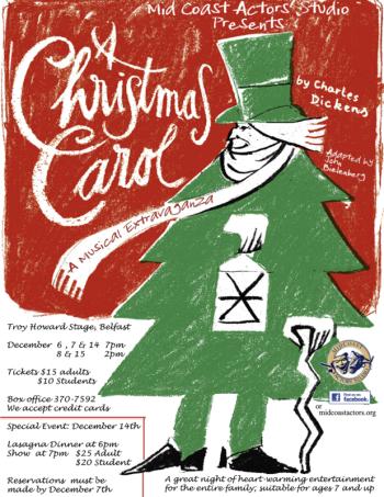 Official poster of A Christmas Carol. (Courtesy of Midcoast Actors’ Studio)