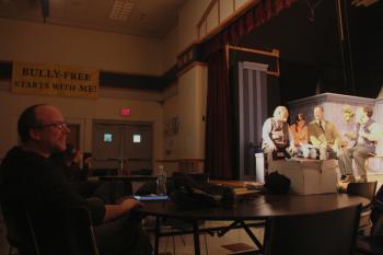 Director Jason Bannister watches dress rehearsal. (Photo by Wes Sterrs)