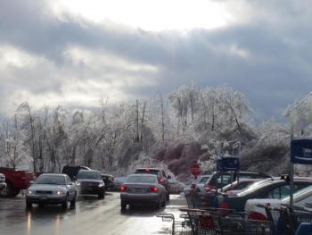 Gallon bottled water was sold out of Hannaford Tuesday afternoon. 