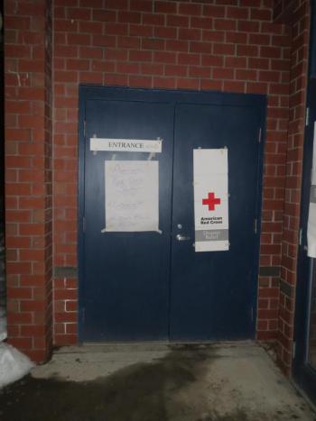 The Red Cross offers shelter to those in need at the Troy Howard Middle School in Belfast. 