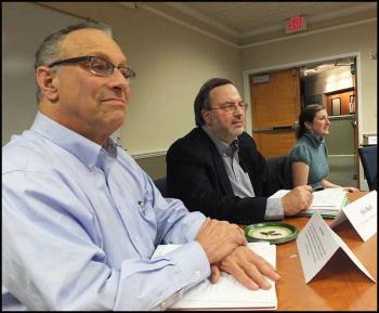 From left, Dr. Paul Klainer, founder of Knox County Health Clinic; Eric Buch, project manager for KCHC; and Meredith Batley, director at KCHC. (Photo by Chris Wolf)
