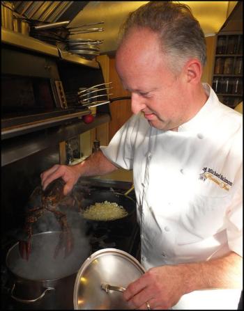 Master Chef Michael Salmon, co-owner/chef of the Hartstone Inn. Cook your lobster 10 to 12 minutes. (Photo by Chris Wolf)