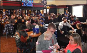A large crowd fills Trackside Jan. 5 for the third annual Rockland Fire Department Chili Chowder Challenge. (Photo by Chris Wolf)