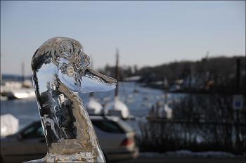 An ice swan is the mascot of Camden’s Winterfest. (Courtesy Charles Gale)