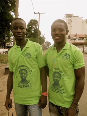 Teloe Moore, right, with LEF student Romeo Quoi. (Photo Kim Ouillette)