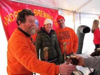 Jim Tyler, Kristen Anderson and Ben Hazen representing Andrews Brewing Co. (Photo by Kay Stephens)