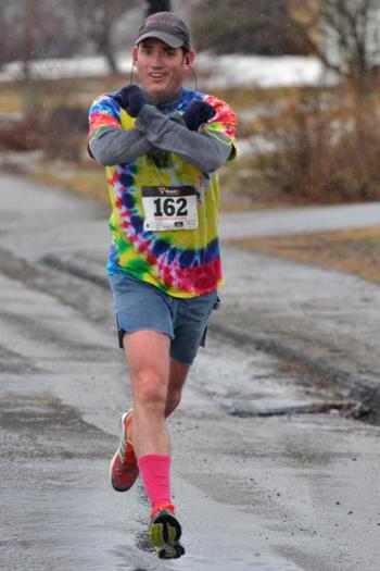 Will Martel was happy to be running, despite the rain. (Photo by Ron Hawkes)