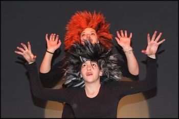 Bea Buckley (front) and Halsey Yattaw in a song from Cats.