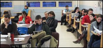 The audience of approximately 50.
