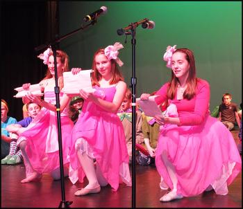 The Lullabye League from The Wizard of Oz are left to right: Pearl Benjamin, Greta bishop and Halsey Yattaw.