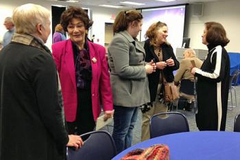 From left, Ginny Yarnell, Cathy Bradbury, Jessica Leblanc and Pamela Simpkins with Nancy Boyington. (Photo by Terri Mahoney)