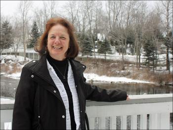 Nancy Boyington on her final day as assistant director at the University of Maine Hutchinson Center in Belfast. (Photo by Holly S. Edwards)