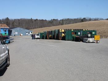 A drill rig will be set up where the recycling bins are usually located at the transfer station, and the recycling bins relocated, all of which will cause traffic congestion next week so you might want to hold onto your trash for a week. (Photo by Holly S. Edwards)