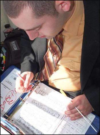 Chris Plaistted, trumpet player, tour manager and student conductor.