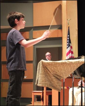 Caleb Turner, fifth grader at the Vinalhaven School, was guest conduct or for a march.