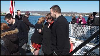 Taking in the view on deck.
