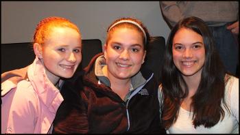 Vinalhaven students Ashley Oaks, Heidi Gillford and Ryann Warren.