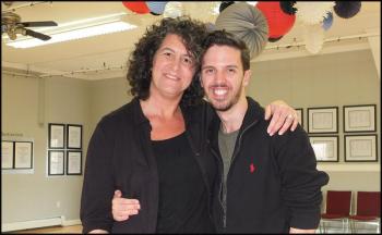 Mimi Bornstein (local star) and Steven James Rogers-Dones, Swing and Sway instructor, get ready to practice their routine they'll perform May 9, for Dancing With the Local Stars. (Photos by Chris Wolf)