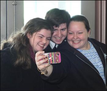 What better way to start a ride to Vinalhaven then with a selfie to document the trip. Selfie girls left to right are, Annie Morgan, Andrew Bernier and Jenny Fletcher. (Photos by Chris Wolf)