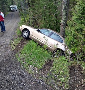 The driver and passenger of this sedan escaped serious injury Thursday morning after they were rear-ended by a Freightliner truck in Lincolnville.