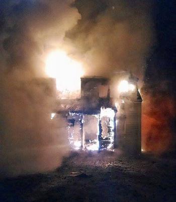 ‘The family was very lucky to get of this fire,’ said Searsmont firefighter Tracy Harford. (Courtesy Tracy Harford)