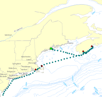 The Amistad’s recent route.