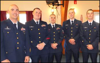 From left, Mark Moore, Daniel Litten, Greg Schroeder, Tyler Kleinguenther and Sean Moore.