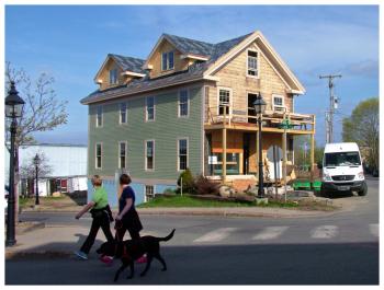 Renovations on the building at the corner of Cross and Federal Streets are expected to be completed before September. (Photo by Ethan Andrews)