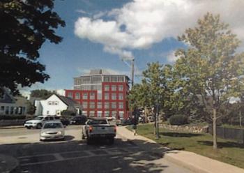 Rendered view of hotel looking north on Main Street.