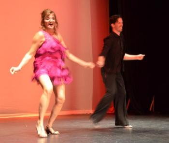 Local Star Kerry Hadley and Steven Dones-Rogers do the Cha Cha to “On the Floor.” (Photo by Lynda Clancy)
