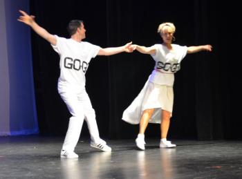 Local Star Robin Jordan and Christian Clayton dance an East Coast Swing. (Photo by Lynda Clancy)