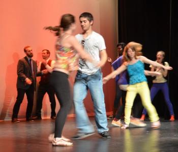 Students of the Wayfinder Schools perform their own freestyle choreography. (Photo by Lynda Clancy)