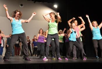 Zumba Salsa with Korinn’s Dance troupe. (Photo by Lynda Clancy)