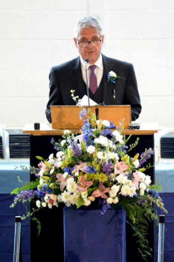 Oceanside Principal Tom Forti told the audience that more than $1, 027,000 was presented to this year’s students, comprised of local scholarships and government and Pell grants. (Photo by Ron Hawkes)