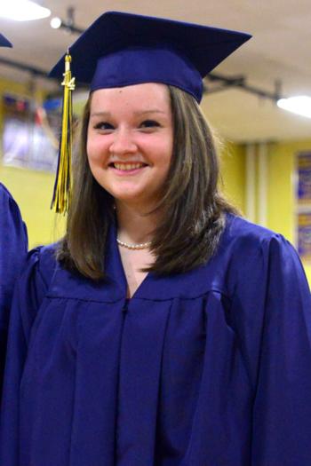 Samantha Jo Griffin is all smiles before getting her diploma. (Photo by Ron Hawkes)