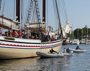 Summer in Camden can be busy, both on the water and throughout downtown, so harbormaster Steve Pixley is hosting a welcome barbecue at the public landing Saturday, June 7, and the community is invited to bring a dish and join the potluck celebration – before everybody is too busy to stop and relax. (Photo by Holly S. Edwards)