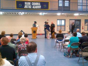 Corrections Corporal Richard Greene and TJ at graduation. (Photo courtesy Maine Department of Corrections)