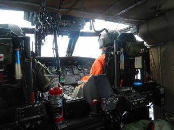 The view inside one of the Black Hawk helicopters. (Photo by Eva Murray)