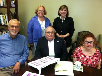 From left Lee Karker, executive director of MCH, Harvey Sterns, Ronni Sterns; Back row from left Susan Thomas, MCH supporter, and Lark Blum, MCH board member.