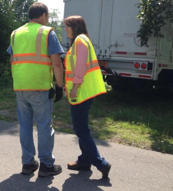 Steve and Jackie Laite confer about the situation.