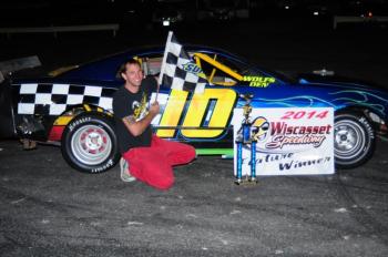 Jimmy Childs, winner of the Outlaw race at Wiscasset Speedway Aug. 23. (Courtesy petespicks.smugmug.com)