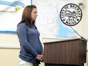 The Belfast City Council on August 5 approved hiring Amy Flood, pictured, as city clerk. Flood would replace Denise Beckett, who resigned in May. Two other staff members have resigned from the clerk’s and treasurer’s offices. City Manager Joe Slocum has proposed reorganizing the two offices. (Photo by Ethan Andrews)