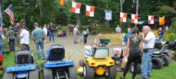 The third annual Lincolnville Lawnmower Races were held Sunday, Aug. 17, before a crowd of enthusiastic fans. (Photo by Lynda Clancy)