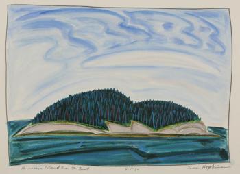 ‘Hurricane Island from the Boat’ by Eric Hopkins, 1990. (Courtesy Hurricane Island Outward Bound School)