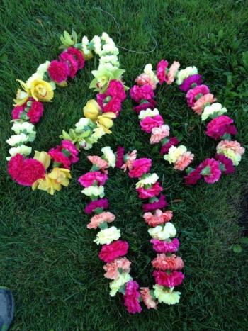 A few of the many traditional garlands for the wedding of Yasmin and Johann of Portland. All of the garlands, and the flower arrangements for the couple’s tradition ceremony at Union Hall and the white dress wedding at Cellardoor Winery, were created by Anna Remsen and her crew at Seasons Downeast Designs in Rockport. (Courtesy Anna Remsen)