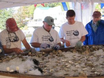 More than 15,000 oysters were shucked last year for the Pemaquid Oyster Festival. You going? Photo by Kay Stephens