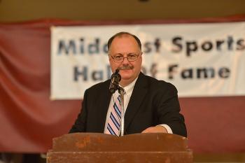 Don Shields, who is the organization's vice president was also the emcee for the evening. (Photo by Ron Hawkes)