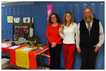 Foreign language teachers, from left, Laura Avila (Spanish), Jackie McKenney (French), Tim Doran (Latin). (Photo by Charles R. Hamm)