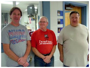 RSU 20 custodians, from left, Mike Bunker, Sean Armstrong and John Resmini. (Photo by Ethan Andrews)